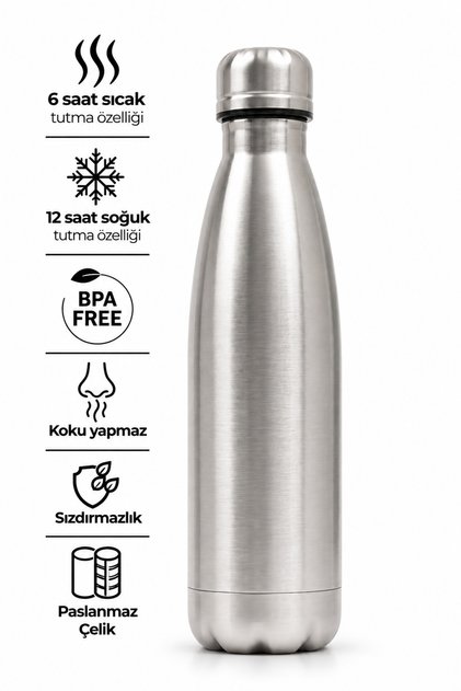Sportsman 500 ml Stainless Steel Thermos with Leak-Proof Lid Hot Cold Beverage Thermos 12 Hours Cold 6 Hours Hot Flask