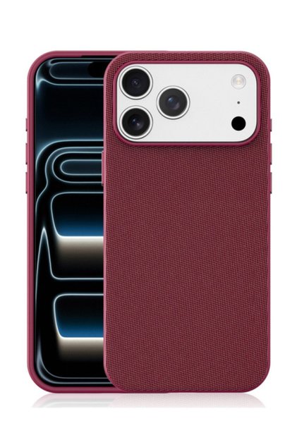 Тъкан TechCraft MagCase защитен калъф за Apple iPhone 18 Pro Max, Череша