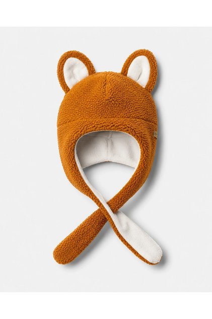 Cute Animal Fox Design Warm Neck-Hanging Children's Baby Plush Beanie