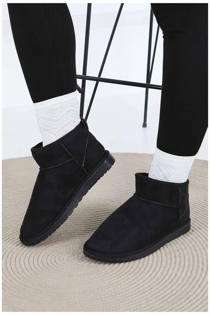 Short Boots with Fur and Flat Sole Ug Model Women's Youth Boots
