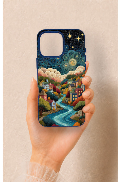 iPhone 16 Pro Max Compatible Night Tale Patterned Silicone Case