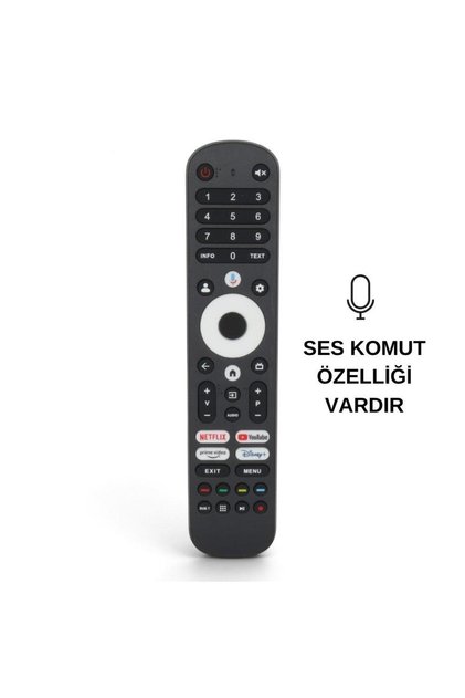 Profilo Netflix-Youtube-Prime Video-Disney Tuşlu LCD Akıllı TV Kumanda - Ses Komutlu