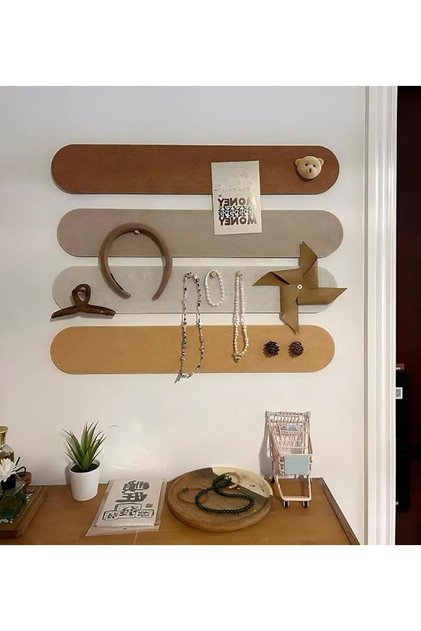 4 Pack Felt Pin Board Bar, Self-Adhesive Felt Bulletin Board Strips for Hanging Necklace, Keys, Note