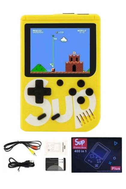 SUP Handheld Game Console with 400 Classic Retro Games, 3-Inch Color Screen, Rechargeable Battery,