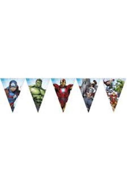 Ciao Marvel Mighty Avengers Triangular Flag Banner – Row of 9 Flags – Captain America, Hulk, Iron M