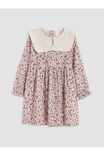Alita City Lcw Kids Pink Flannel Floral Girls' Dress with a Difference