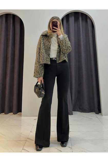 Leopard Pattern Feathered Jacket