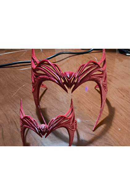 Scarlet Witch Wanda Maximoff Cosplay Tacı Başlık Kostüm Aksesuarı Kırmızı 3D Baskı