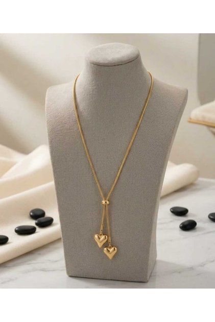 Y Kolye Gold Paslanmaz Çelik