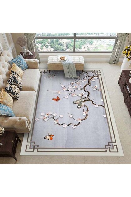 3D Floral Living Room Wear-Resistant Carpet Multicolour 40x60cm