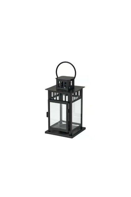 BORRBY Lantern for block candle, in/outdoor black, 28 cm