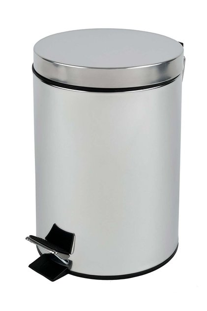 Step Trash Bin | Glossy Stainless Steel Finish | Groove Pedal | Dustbin for Bathroom, Kitchen & Home | 7 Liters