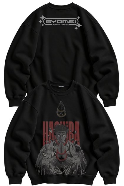 Unisex Oversize Gyomei Himejima Ense Printed Demon Slayer Anime Themed Hoodless Sweatshirt