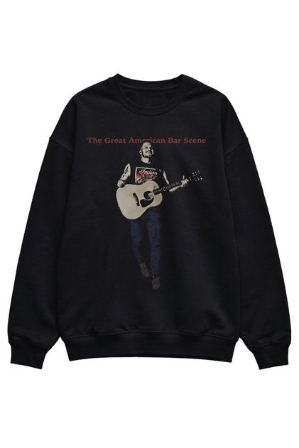 Unisex Oversize Zach Bryan Printed Hoodless Crew Neck Sweatshirt