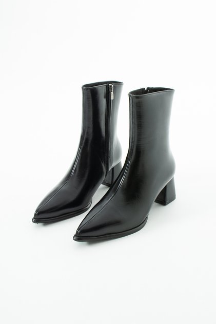 Serena Pointed Toe Zippered Block Heeled Women's Boots & Booties
