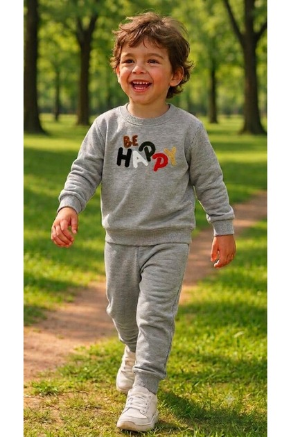 Boys' Winter Tracksuit Set Sweatshirt Bottoms Cotton Three-Thread Ribbed 3-4-5-6-7 Years Old (Please Choose One Size Larger)