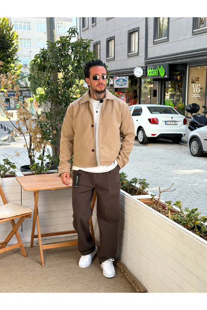 Regular Basic Düğmeli Kaşe Ceket 1993