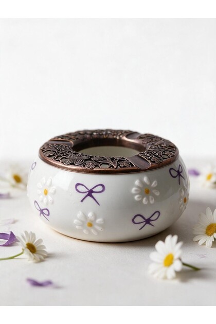 Papatya Series Ceramic Ashtrays and Sugar Bowls, 4 Different Colors, Available in Single or Double Sets