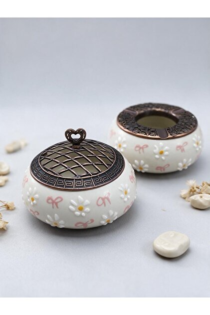 Papatya Series Ceramic Ashtrays and Sugar Bowls, 4 Different Colors, Available in Single or Double Sets