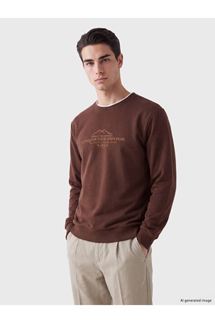 Esvab • Modern & Distinctive Zero Roba Collar Printed Men's Thick Sweatshirt