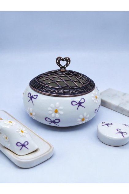 Papatya Series Ceramic Ashtrays and Sugar Bowls, 4 Different Colors, Available in Single or Double Sets