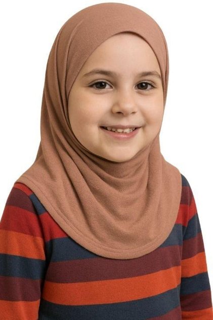 2 Adet Belinda Pratik Çocuk Eşarbı - Sütlü Kahve