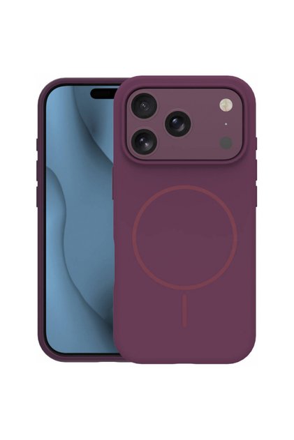 Husă MagSafe pentru Apple iPhone 18 Pro Max / 17 Pro Max, OEM, Silicon subțire, Visinie