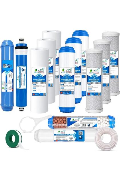 7-Stage RO Water Filter Replacement Cartridge Set – Sediment, GAC, Carbon Block, RO Membrane, Post-C