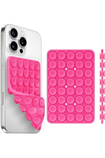 Removable and Attachable Double-Sided Suction Cup Silicone Phone Holder Removable Mirror Glass Tile Fixer Phone Stand Attachment Suction Cup Phone Holder