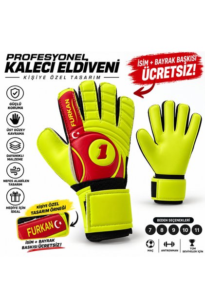kaleci eldiveni çocuklar için kişiye özel sim ve bayrak tasarımı