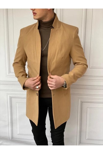 Slim Fit Italian Cut Collar Cashmere Coat