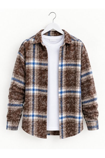 Men's Checkered Plaid Pattern Lumberjack Shirt