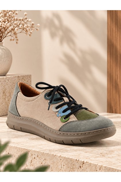 Color Blocked Genuine Leather Casual Shoes Model Name: Astarte