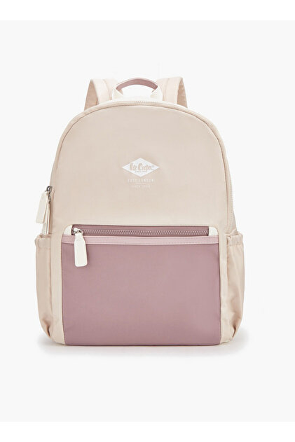 Logo Print Backpack with Padded Shoulder Straps
