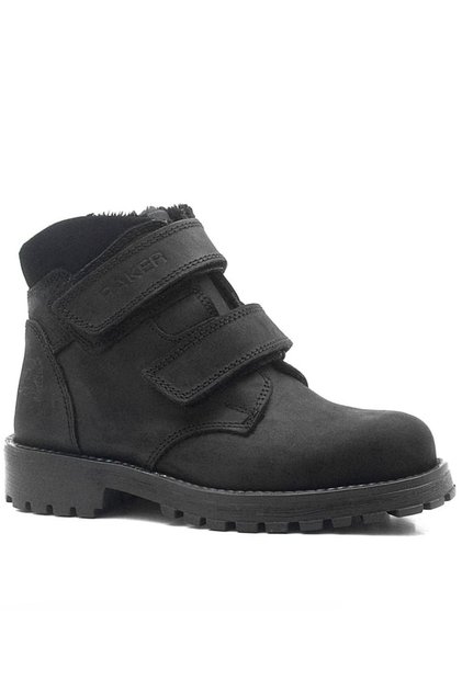 Rakerplus Sentor 8050-Sn1 Black Nubuck 100% Genuine Leather Velcro Fur Boys' Boots