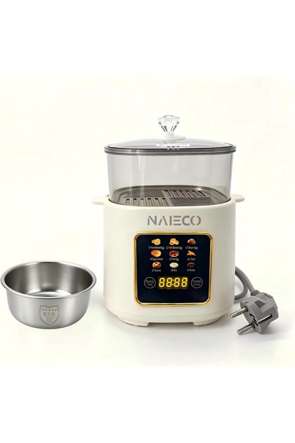 Electric Egg Cooker 220W, 6-Egg Boiler with Timer & Fast Start, 6-in-1 Egg Steamer for Hard & Soft Boiled Eggs, Custard, Tea Eggs & Yogurt