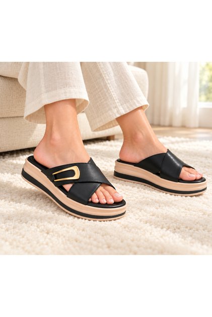 Women's Orthopedic Thick Sole Cross Model Slippers