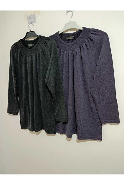 Winter-Spring 2-Pack Wool Viscose Lycra Solid Color No Show Long Sleeve Blouse