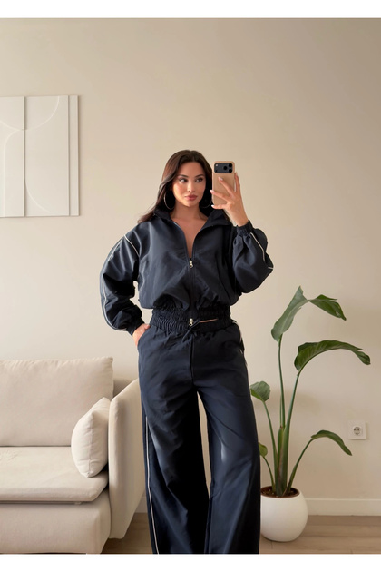 Oversize Bomber Paraşüt Takım - LACİVERT