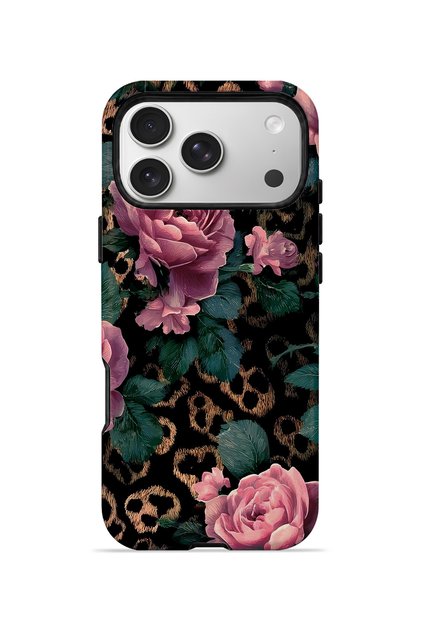 iPhone 17 Pro Max Vorian Double Layer Leopard Pink Rose Case