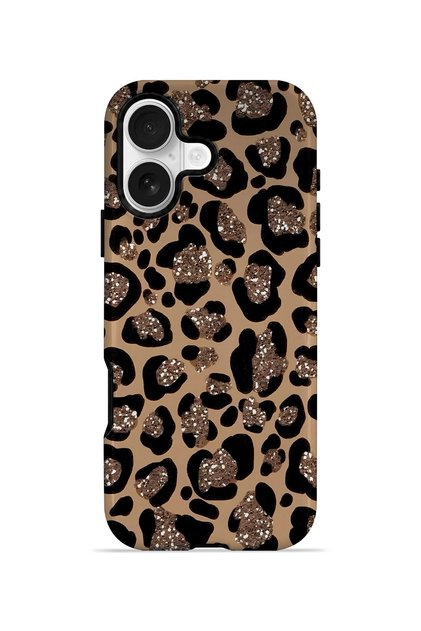 iPhone 17 Vorian Double-Layered Case with Glittery Leopard Print