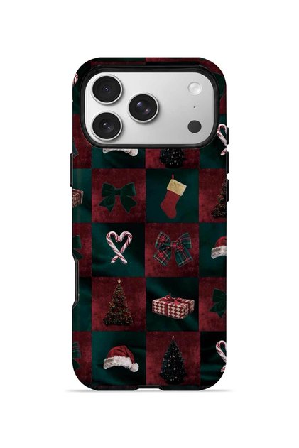 iPhone 17 Pro Vorian Double Layer Holiday Night Squares Case