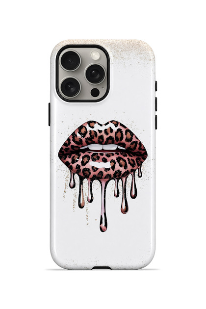 iPhone 15 Pro Vorian Magsafe Double Layer Dripping Leopard Lip Case