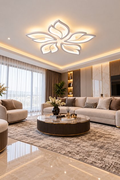 MS52005-5 Beyaz 5'li 3 Renk LED Plafonyer Avize