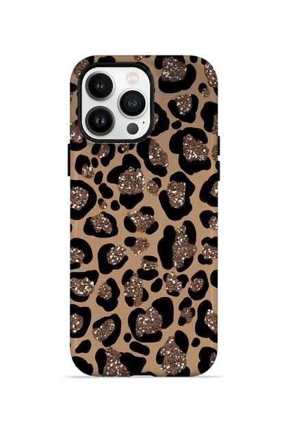 iPhone 14 Pro Vorian Double-Layered Case with Glittery Leopard Print