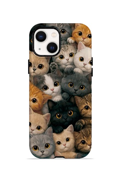 iPhone 14 Plus Vorian Double Layer Cat Crowd Case
