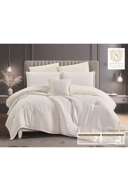 Summer Quilt Set Hotel Striped - 5 Pieces - Filled with Hard and Soft Fiber (170X230)Cm