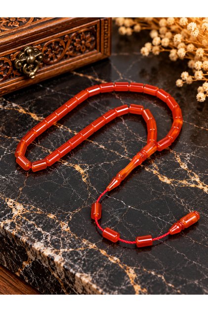 Ankle-Length Cut Dice Amber Prayer Beads