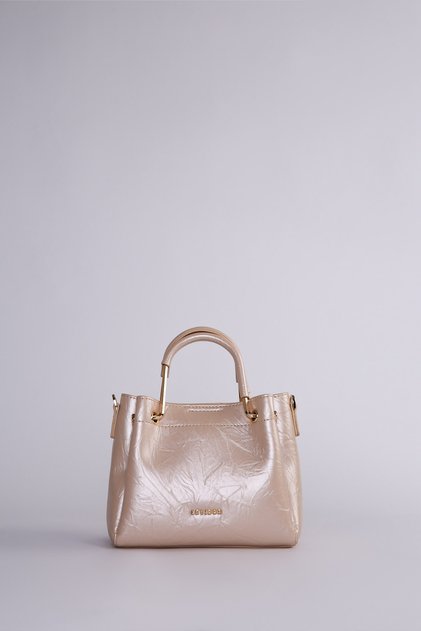 Gold Detailed Hand and Shoulder Bag Beige