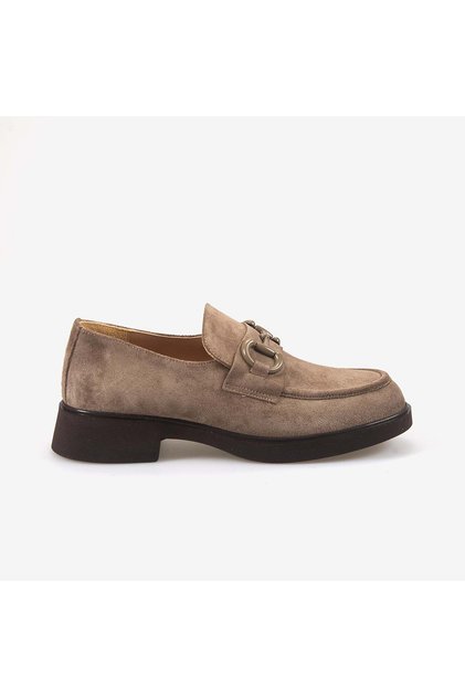 Women's Poly Sole Buckle Suede Leather Casual Shoes 5761-1